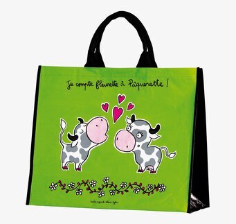 Shoppingkasse Kossa från Derrière la porte med tecknade kor