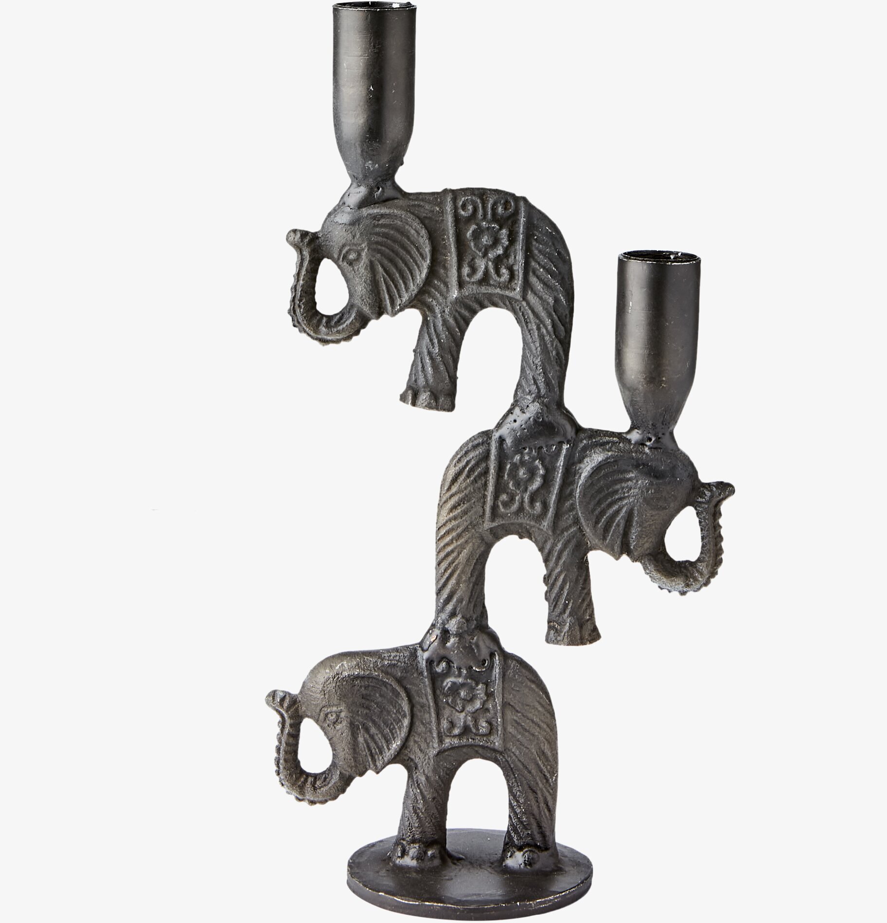 Thor Ljusstake L från Affari med två elefanter i metall