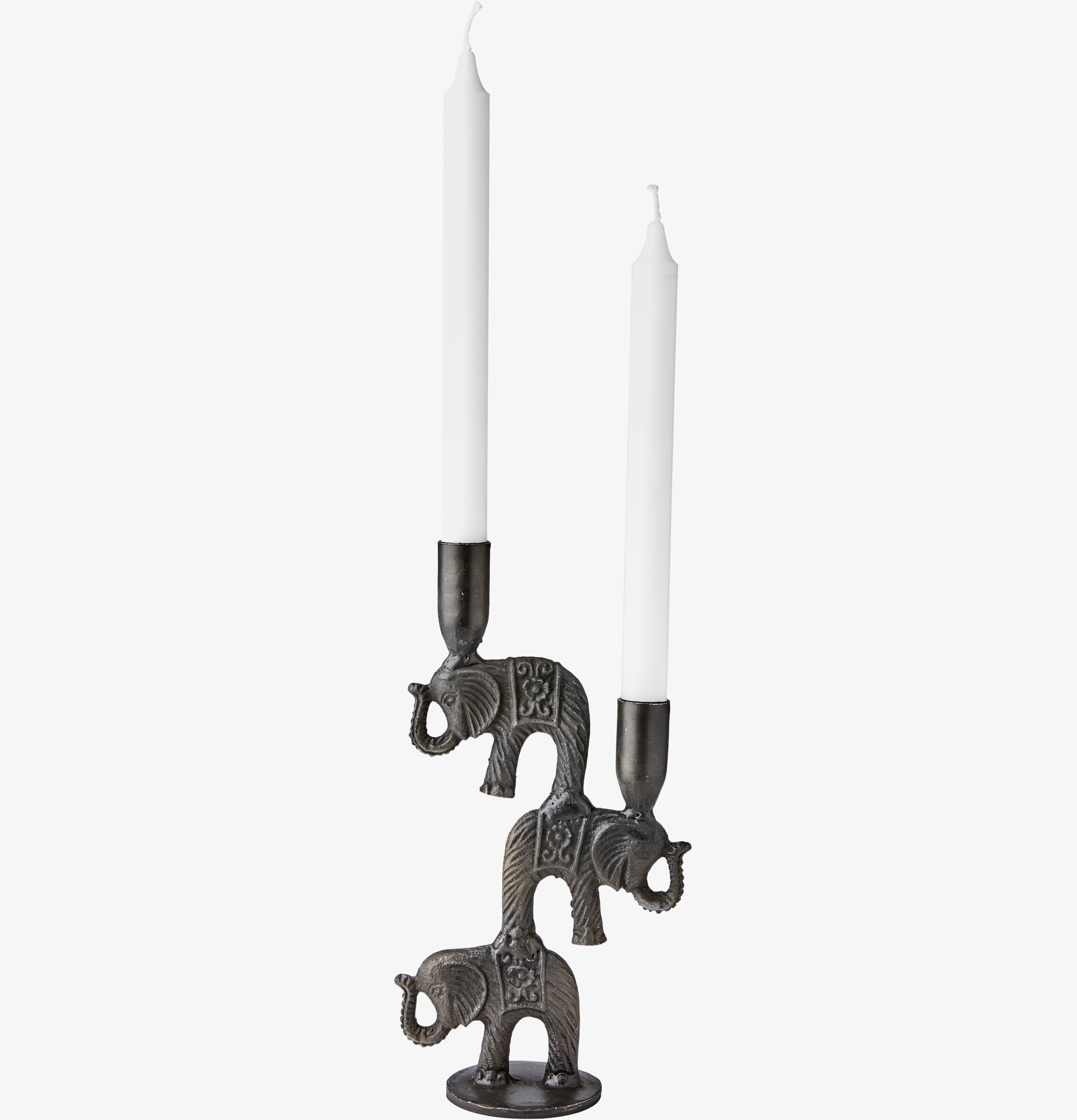 Thor Ljusstake L av Affari med två staplade elefanter