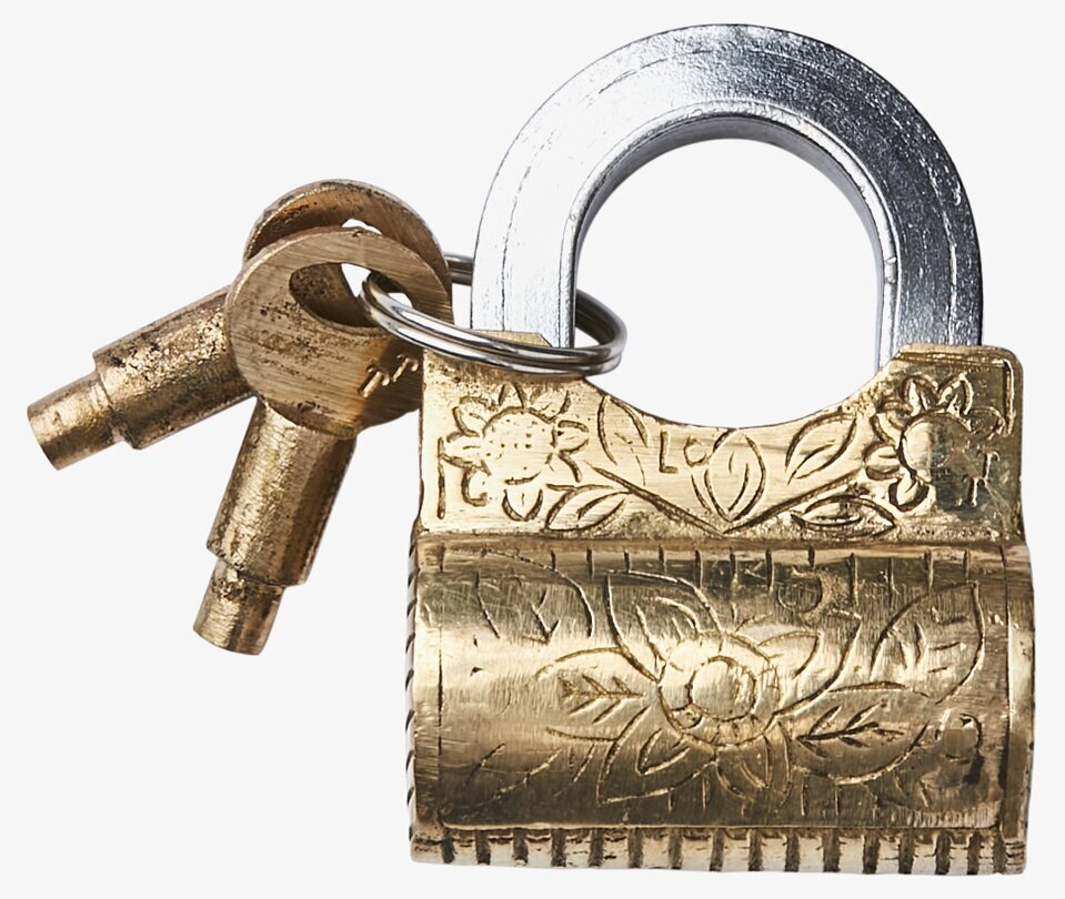 Loke Hänglås Mässing från Affari, robust och dekorativ