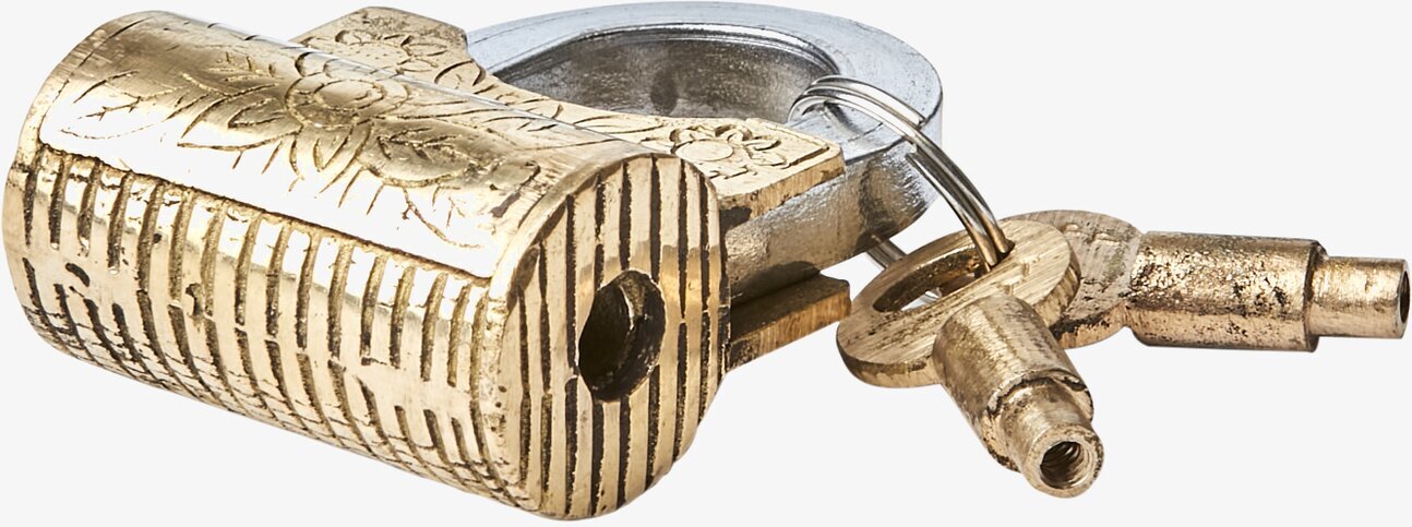 Loke Hänglås Mässing från Affari med detaljerade mönster