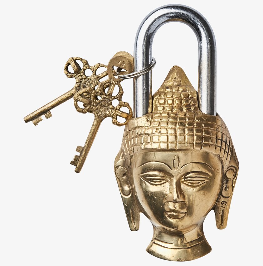 Loke Hänglås Mässing Buddha från Affari med Buddha-design