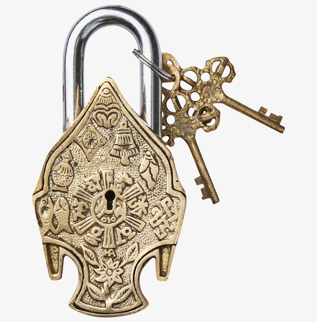 Loke Hänglås Mässing Buddha från Affari med detaljerad design