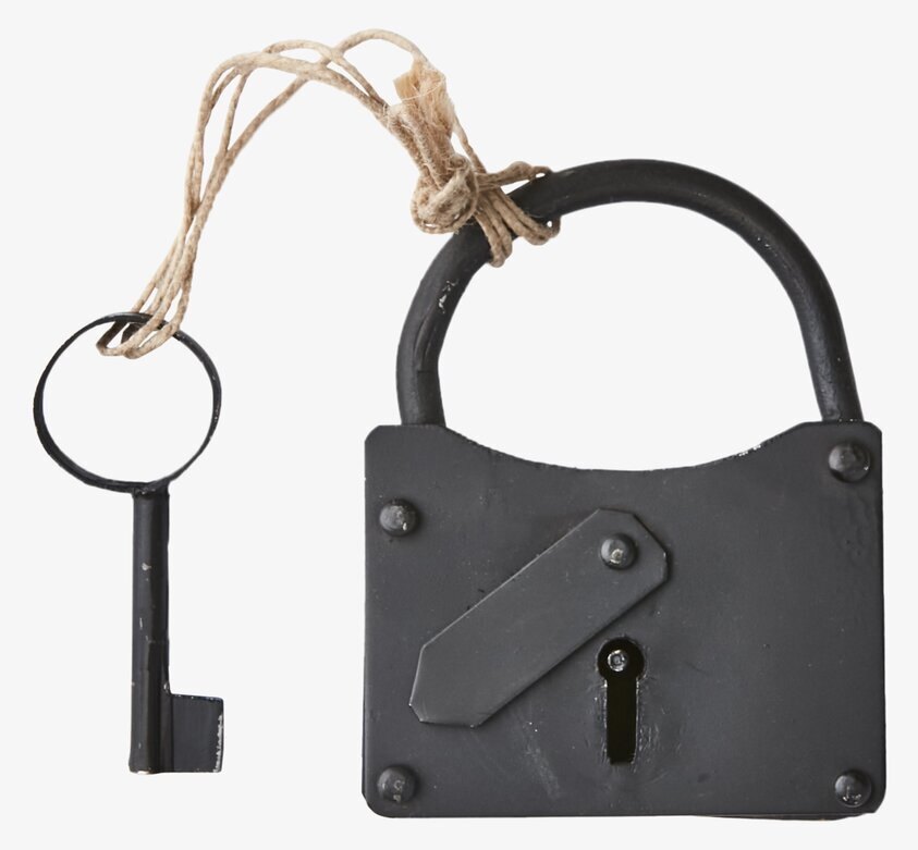 Loke Hänglås Svart från Affari, fyrkantigt och matt svart