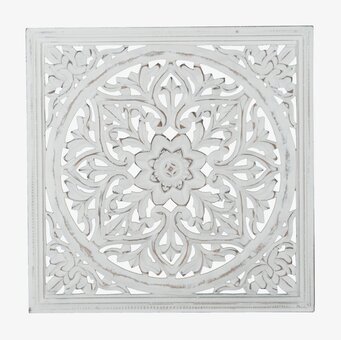 Väggdekoration Carve S Vit från Affari med blommotiv
