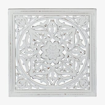 Väggdekoration Carve XS Vit från Affari med blommotiv