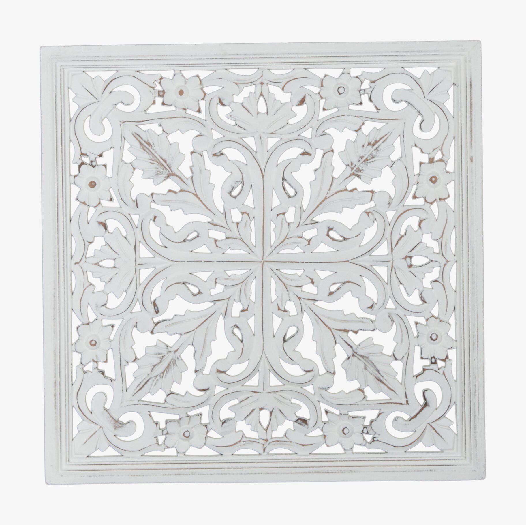Väggdekoration Carve S Vit från Affari med intrikat mönster