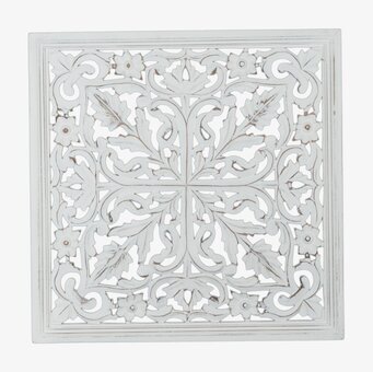 Väggdekoration Carve S Vit från Affari med intrikat mönster