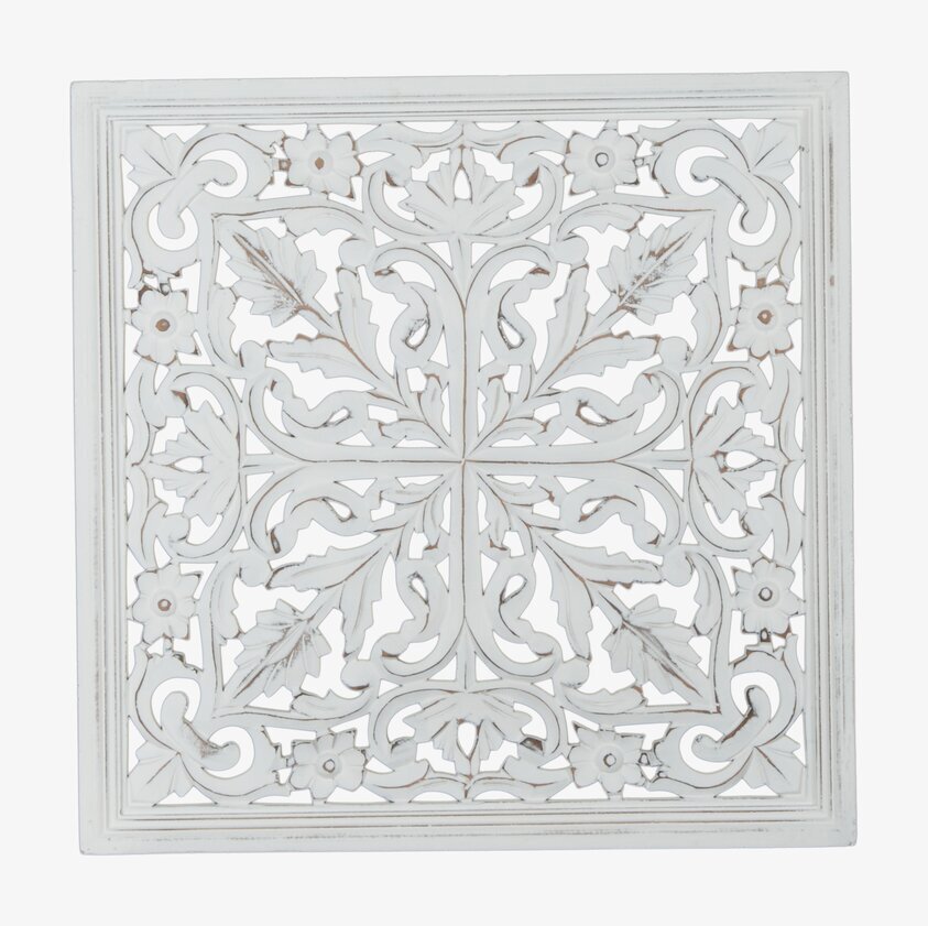 Väggdekoration Carve S Vit från Affari med intrikat mönster
