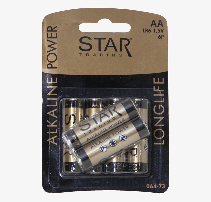BATTERI AA 1,5V POWER ALKALINE från Star Trading, 6-pack