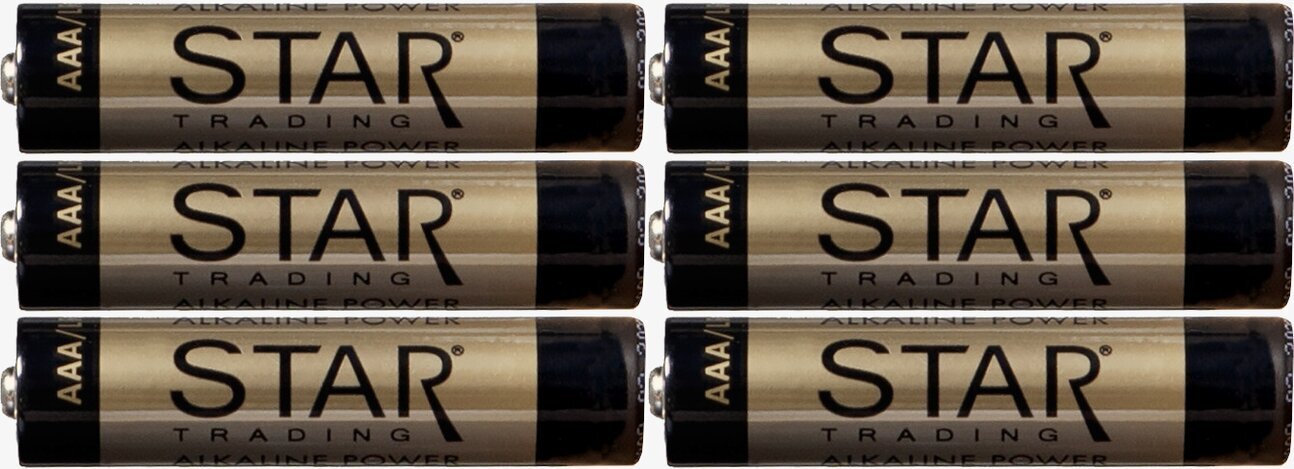 BATTERI AAA 1,5V POWER ALKALINE från Star Trading i två rader
