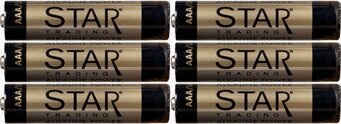 BATTERI AAA 1,5V POWER ALKALINE från Star Trading i två rader