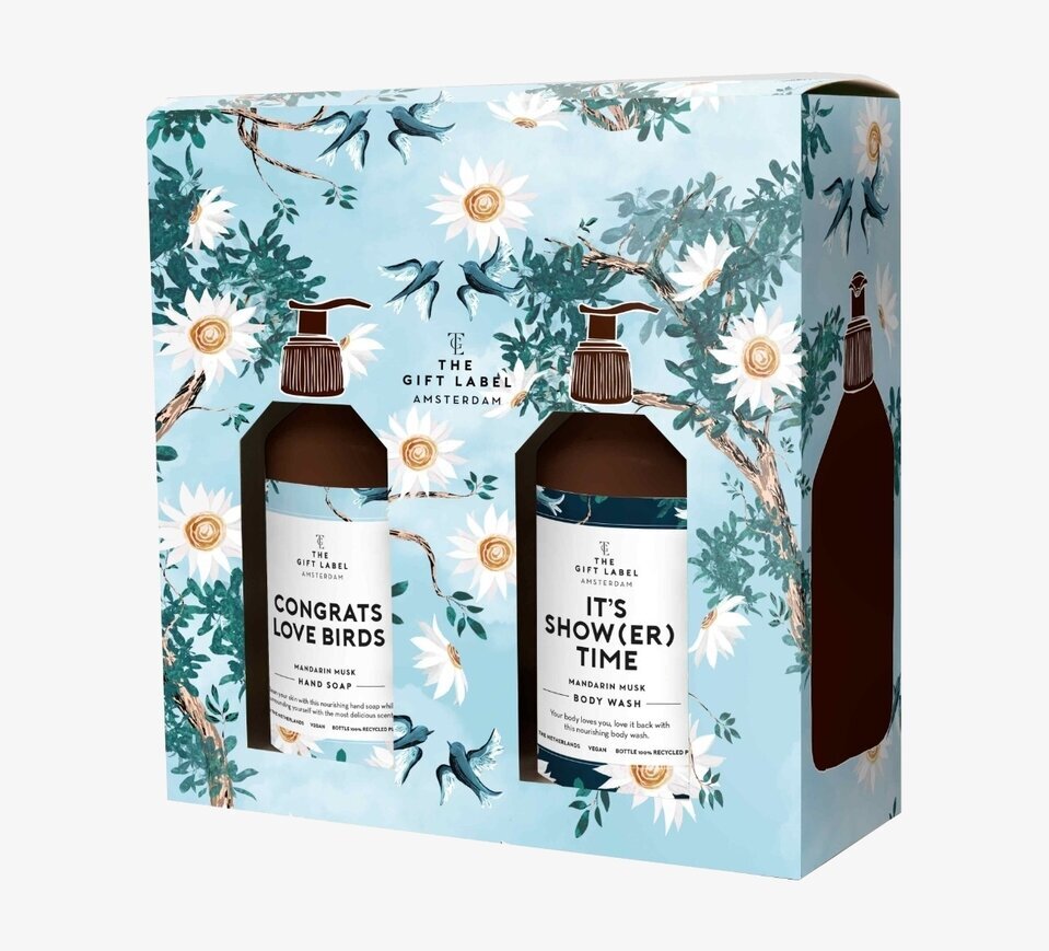 Giftbox Lovebirds från The Gift Label med två tvålar