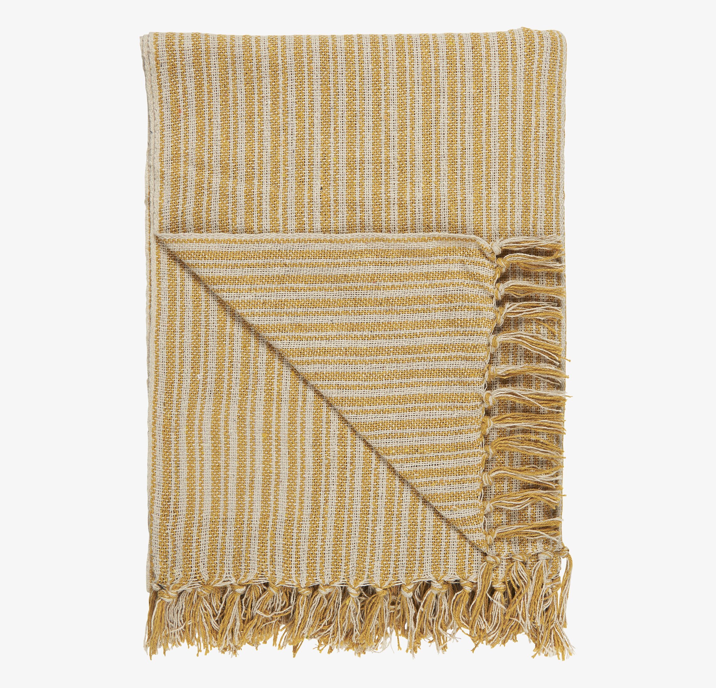 Pläd Stripes Creme/Gul från IB Laursen med randigt mönster