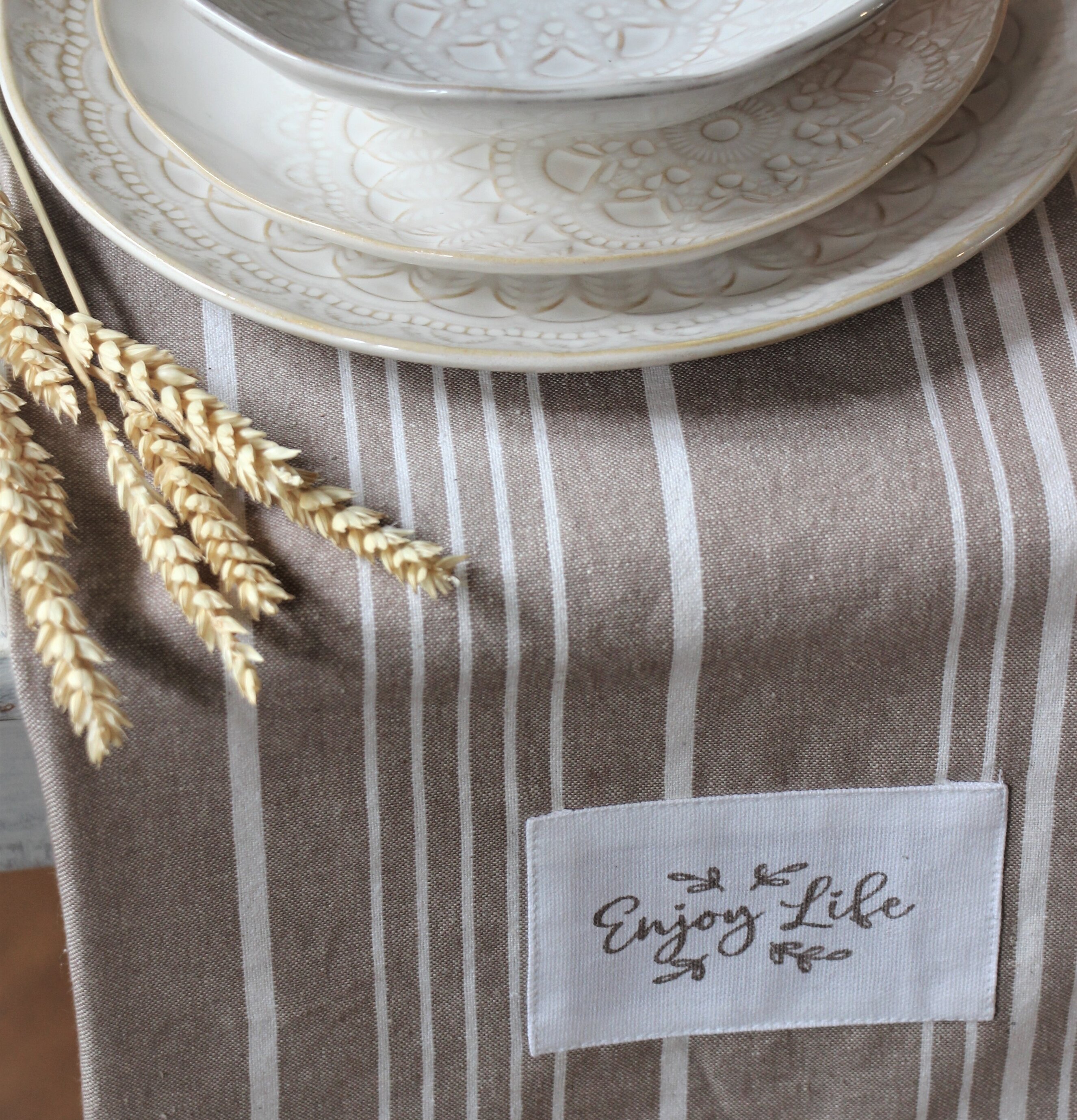 Kökshandduk - Enjoy Life från Majas Cottage med keramik