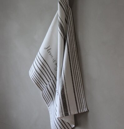 Kökshandduk Grå - Home Is My Happy Place från Majas Cottage