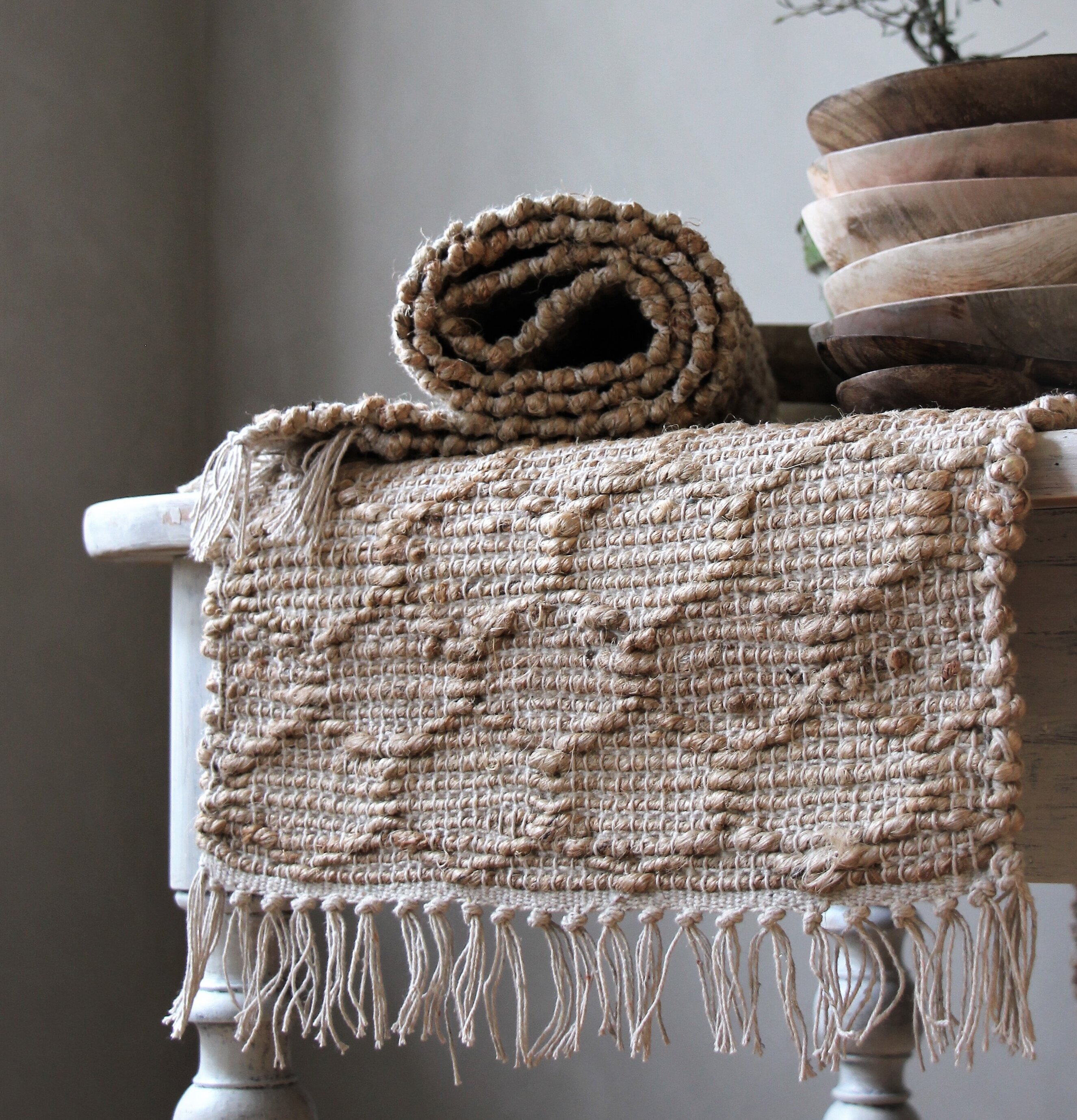 Bordslöpare Jute - Majas Cottage på shabby chic-bord