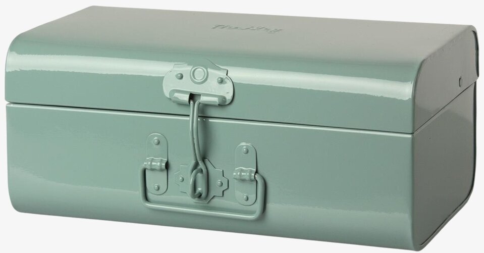 Koffert Blå från Maileg med glansig yta och rundade hörn