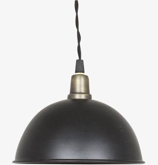 Taklampa Pelle Svart från Strömshaga med matt metallskärm