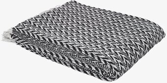 Pläd Hjördis Svart från Strömshaga med sicksackmönster