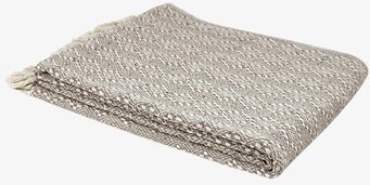 Pläd Hedvig Beige från Strömshaga med fransdetaljer