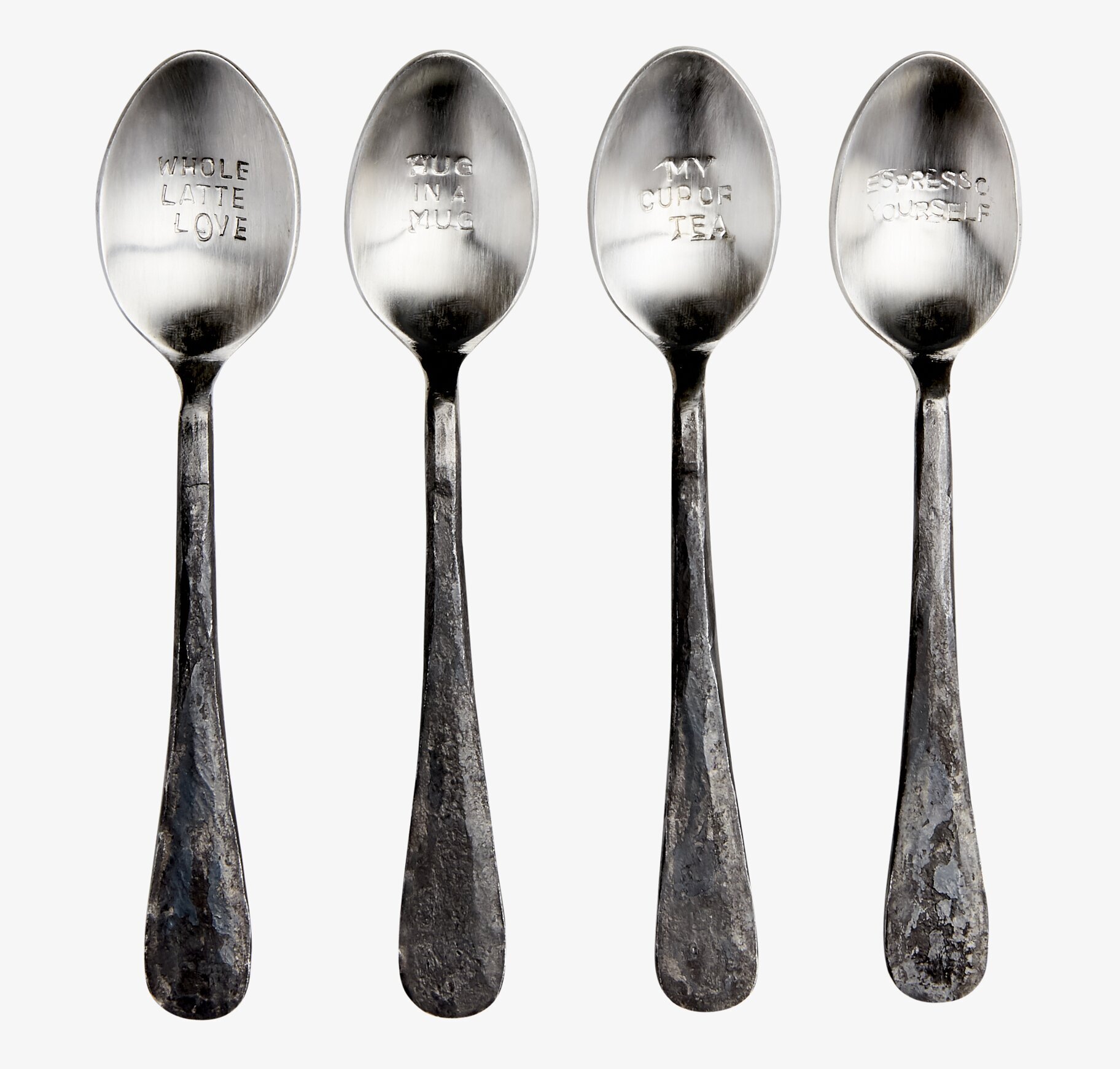 Odin Skedar Set/4 från Affari med graverade texter