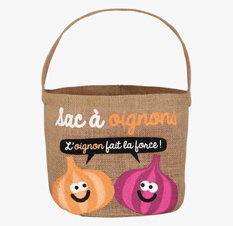 Bild av förvaringspåse i jute med lekfull design