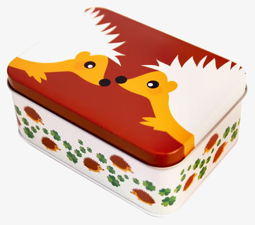 Mellanbox - Igelkottpar från Blafre, metall, 13x10x6 cm