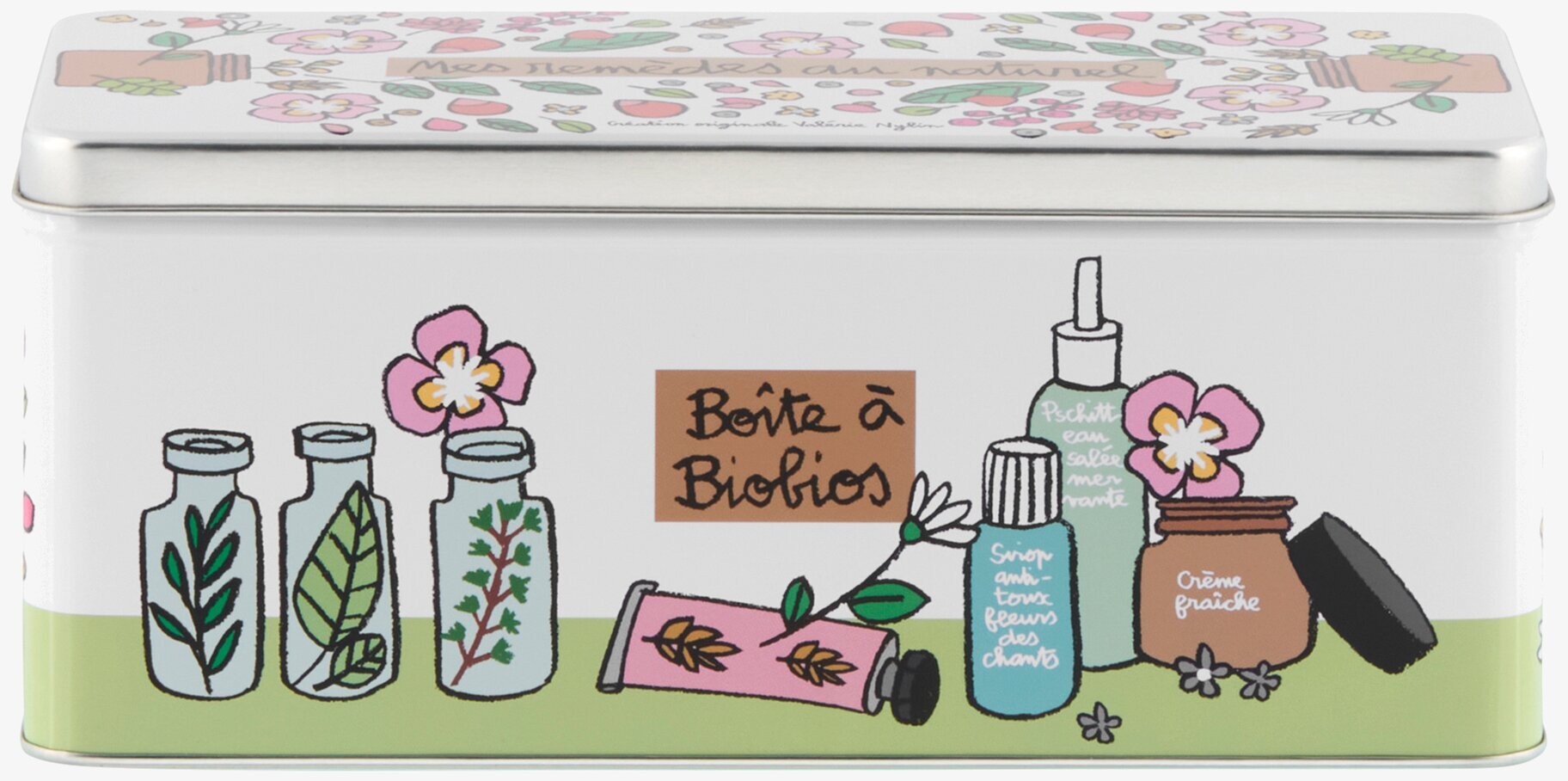 Plåtburk Naturläkemedel från Derriére la porte med blommor