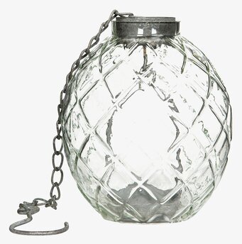 Foto av dekorativ glaslykta med industriell design