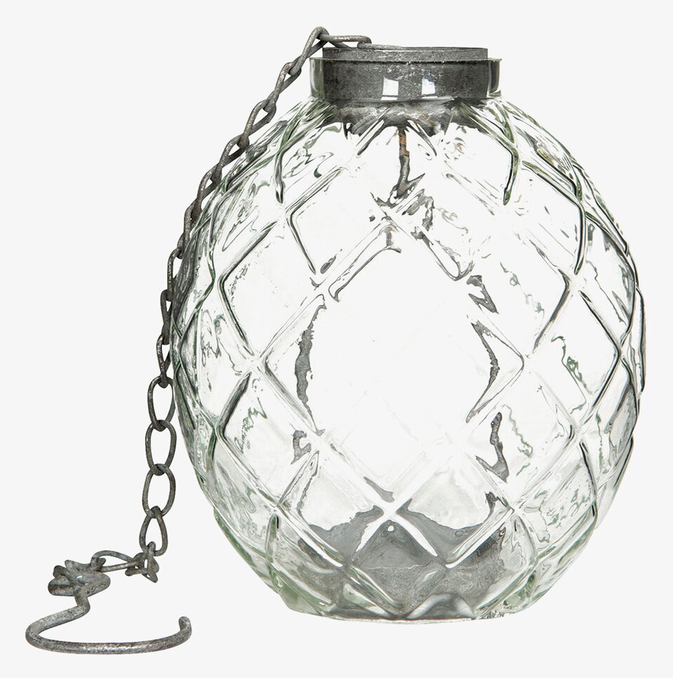 Foto av dekorativ glaslykta med industriell design