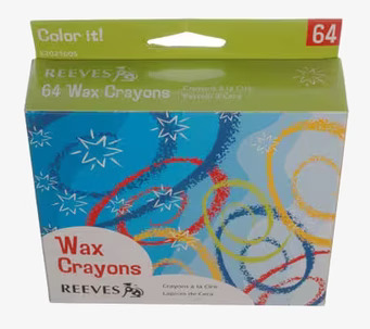 Vaxkritor 64 st från Reeves i färgglad förpackning