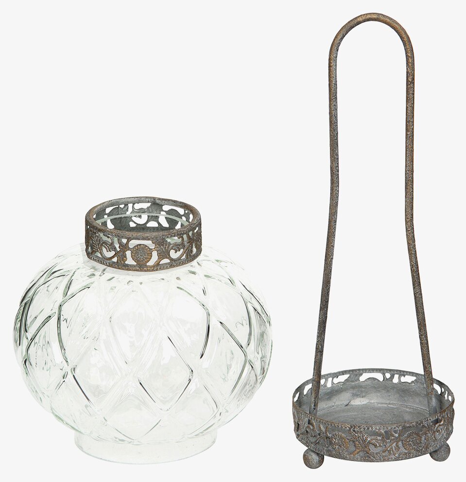 Glaslykta Luna från A Lot Decoration med metallkant