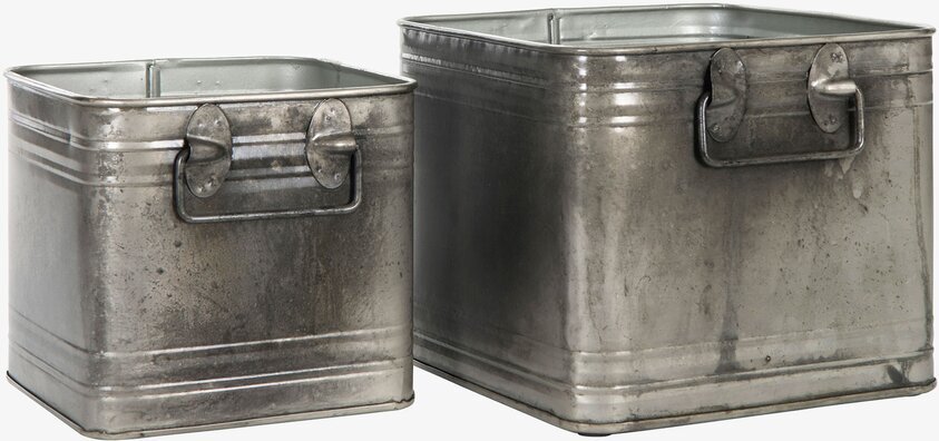 Kruka Kvadrat Cloudy Set/2 från A Lot Decoration, metall