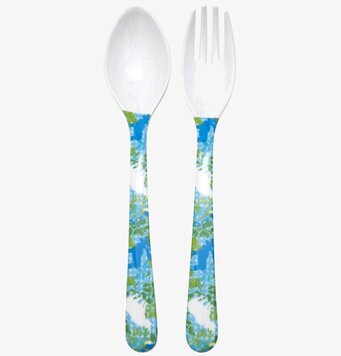 Sked & Gaffel Vilda Djur från Rice med färgglatt djurmönster