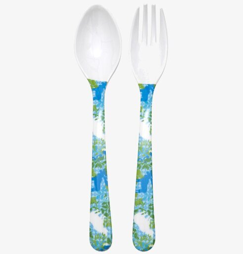 Sked & Gaffel Vilda Djur från Rice med färgglatt djurmönster