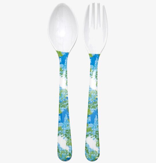 Sked & Gaffel Vilda Djur från Rice med färgglatt djurmönster