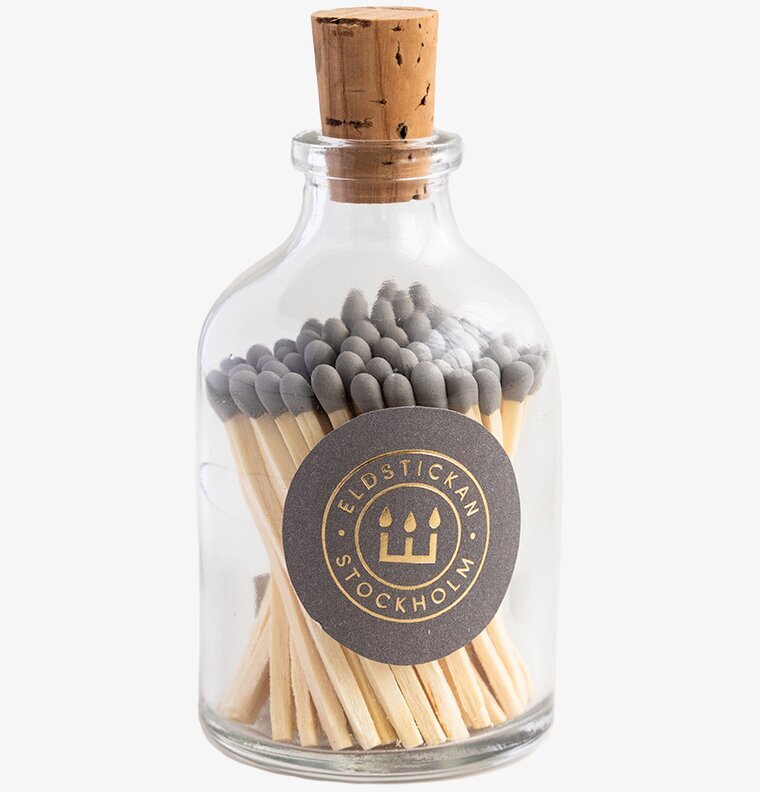 Tändstickor Liten Rund Aska från Eldstickan i glasflaska