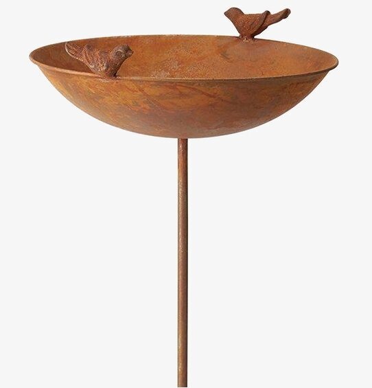 Roya Fågelbad Rost från Wikholm Form med rostig finish