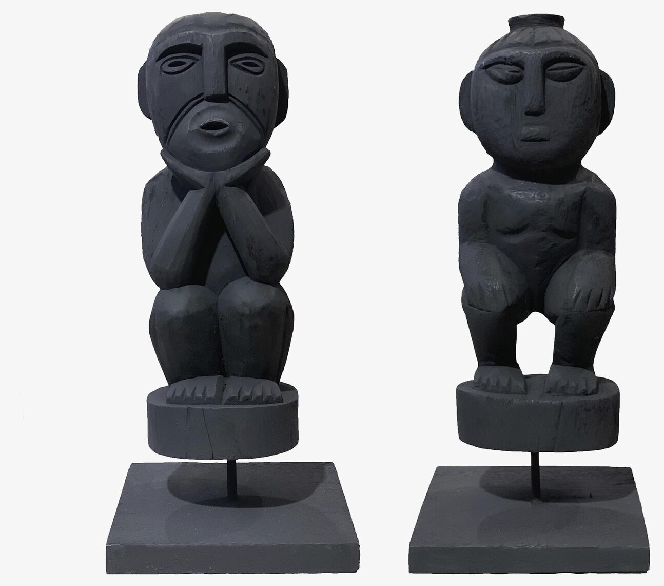 Woodo Figurin Svart från Wikholm Form, två handgjorda figurer