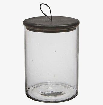 Bild av stilren och praktisk glasburk med svart lock