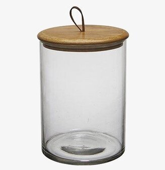 Glasburk Kuta Natur L från Wikholm Form med trälock och läderrem