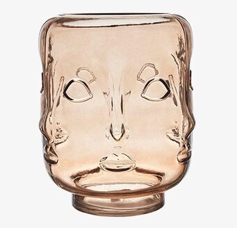 Ansikte Vas Rosé Large från Wikholm Form i roséfärgat glas