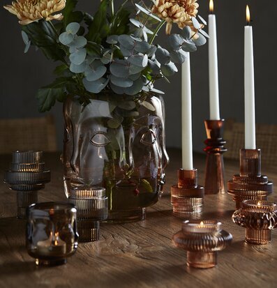 Ansikte Vas Rosé Large från Wikholm Form med blommor