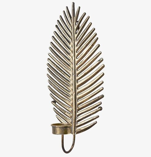 Väggljusstake Löv Antik Mässing från Wikholm Form