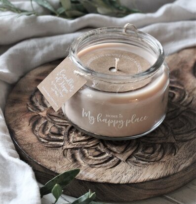 Doftljus - Home Is My Happy Place från Majas Cottage i glasburk