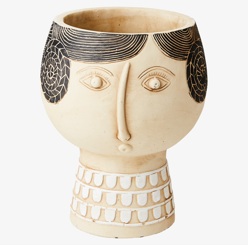 Kruka Camille M Beige/Svart från Affari med ansiktsdesign