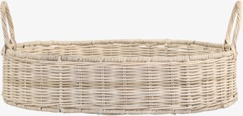 Bricka Rund Rotting från Chic Antique med handtag i rotting