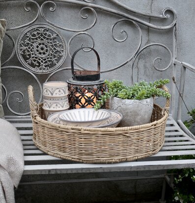 Bricka Rund Rotting från Chic Antique på vit vintage bänk