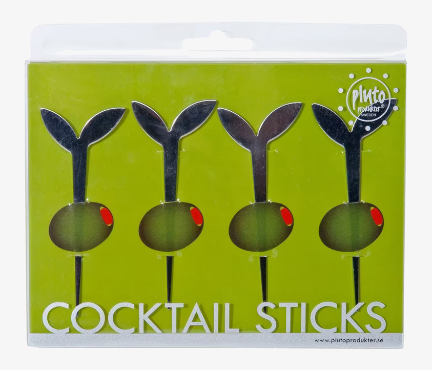 Cocktailpinnar Knopp från Pluto Produkter i förpackning